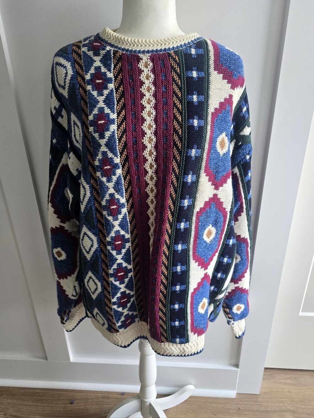 Vintage 90s Chaps Polo Ralph Lauren Knit Men's Coogi Style Sweater, Size Medium